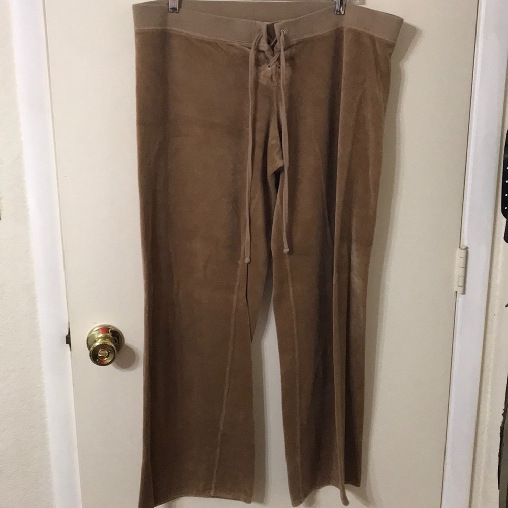 Juicy couture tan velour track pants